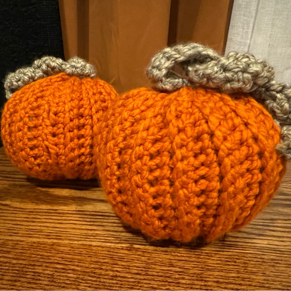 Handmade Knitted Pumpkin Decor
